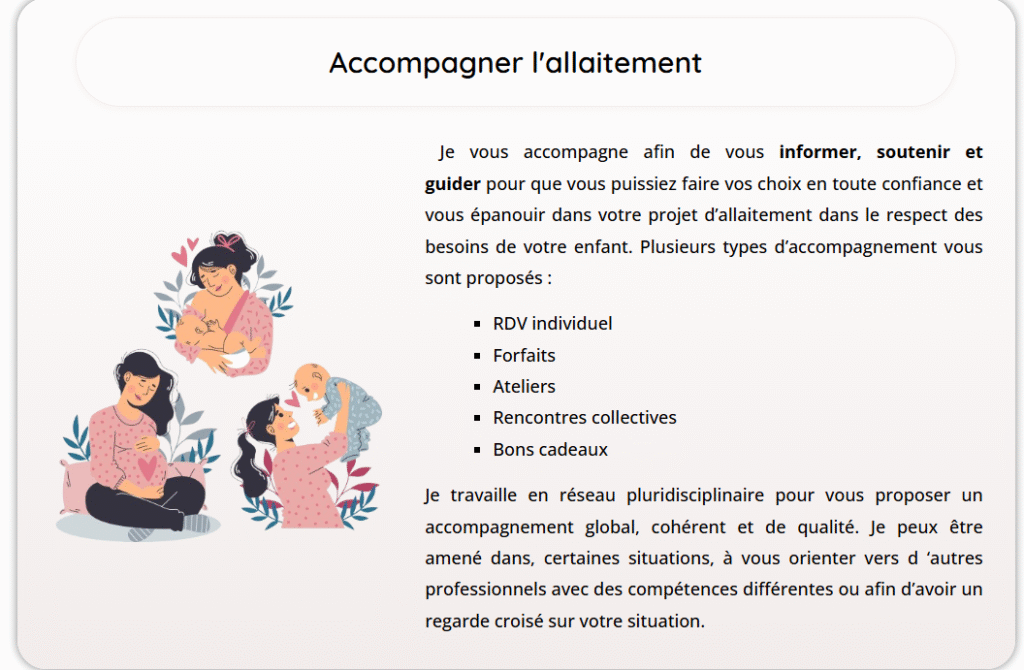 site par'lait bébé , consultation en allaitement et conseil, atelier et rencontre parentale ou rdv individuel.