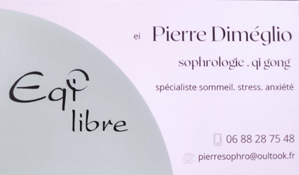 carte de visite de mon client sophrologue.