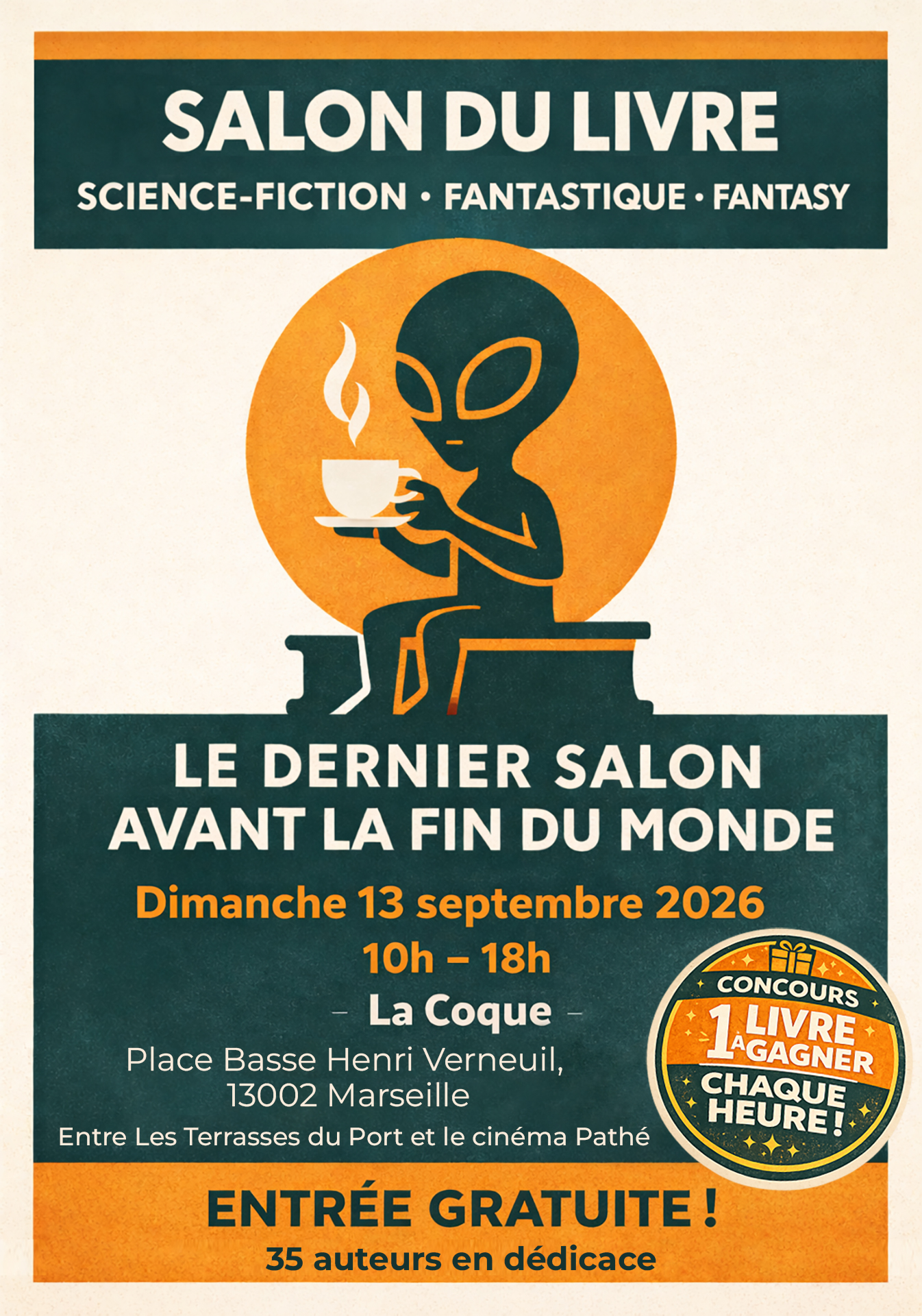 affiche salon du livre de SF LE DERNIER SALON AVANT LA FIN DU MONDE